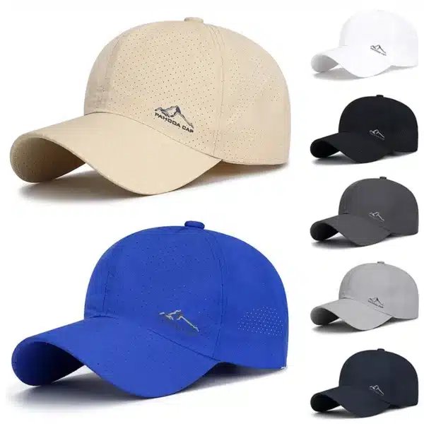 Summer Outdoor Sports Cap Golf Fishing Hat Quick Drying Sun Hat Adjustable Unisex Baseball Cap Women Men Lightweight Visor Cap - Image 3