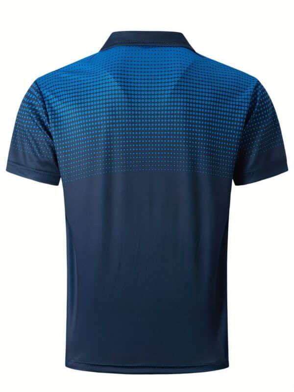 Men's Summer Casual Short Sleeve Shirt With Buttons And Collar, Orange Mesh Print, Sports Style Top For Golf/Tennis/Office - Image 6