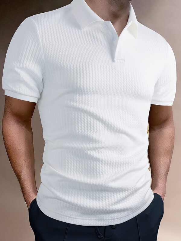 Men's Solid Short Sleeve Golf T-shirt For Summer Outdoor Business - Image 2