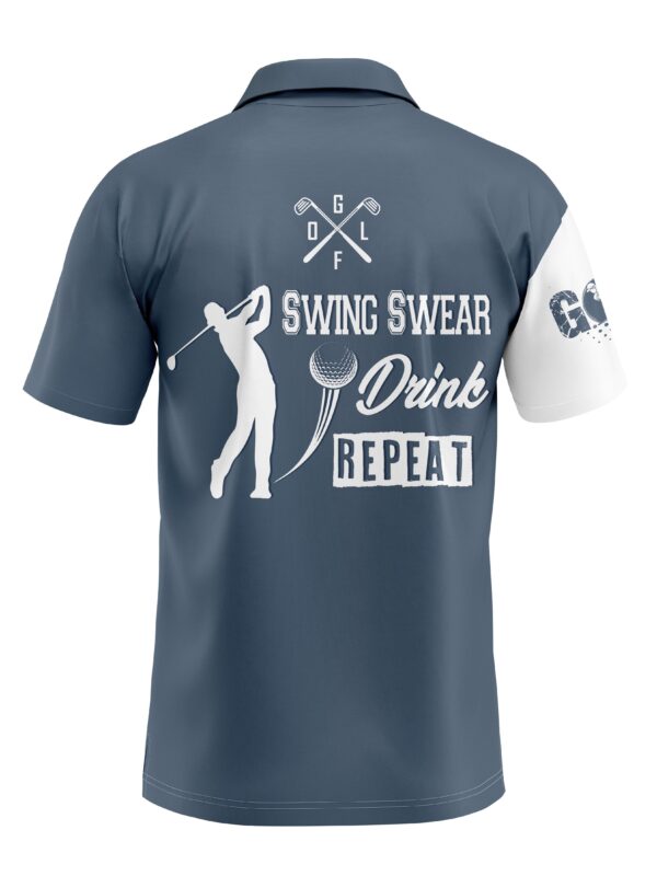 Men's Casual Playing Golf Print Short Sleeve Lapel Shirt For Summer - Image 2