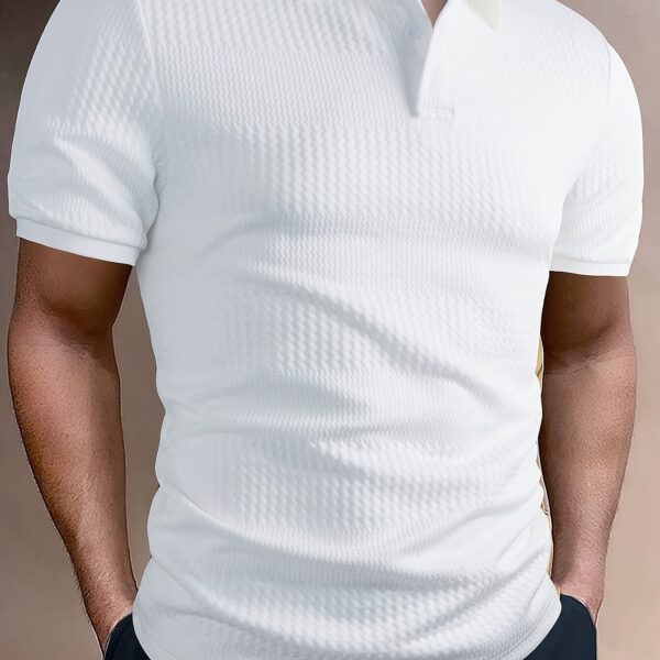 Men's Solid Short Sleeve Golf T-shirt For Summer Outdoor Business - Image 11