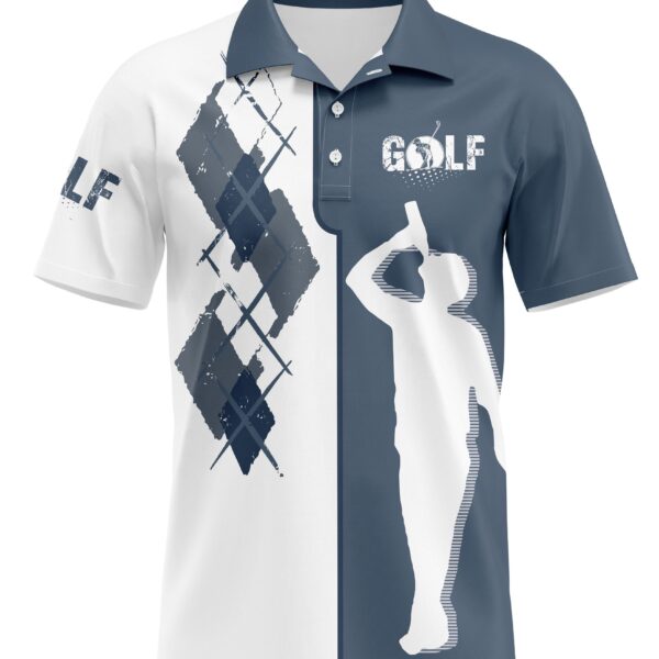 Men's Casual Playing Golf Print Short Sleeve Lapel Shirt For Summer - Image 6