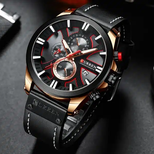 CURREN Watch Chronograph Sport Mens Watches Quartz Clock Leather Male Wristwatch Relogio Masculino Fashion Gift for Men - Image 12
