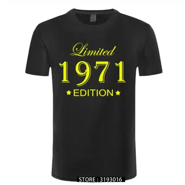 Man Made in 1971 T-shirt Tops Limited Edition 1971 T Shirts Short Sleeve Funny Birthday Tshirts for Men - Image 11