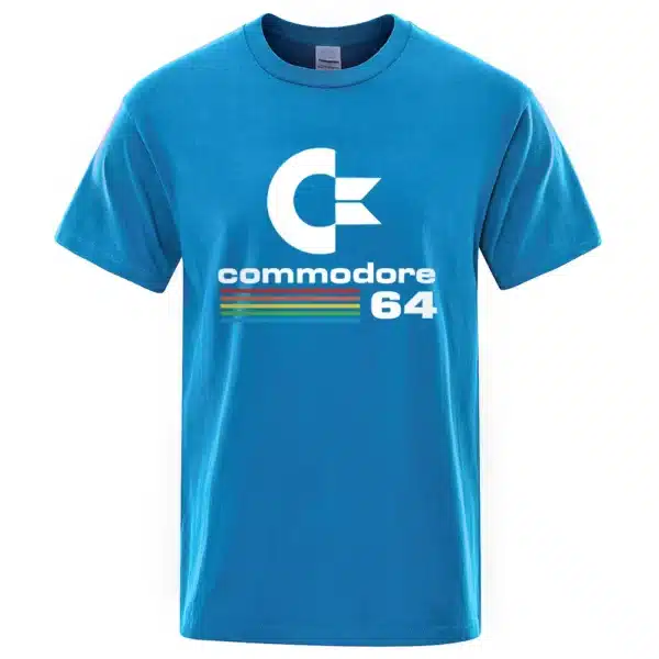 Men T-shirts Summer Commodore 64 Print T Shirt C64 SID Amiga Retro Cool Design Street Short Sleeve Top Tee Cotton Clothing - Image 2