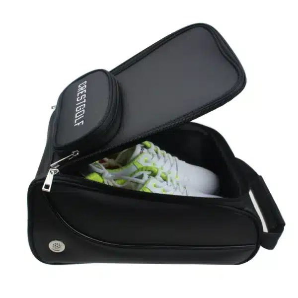 CRESTGOLF Women And Men's Golf Shoes Bag PU Leather Portable Golf Sports Shoes Bag - Image 3