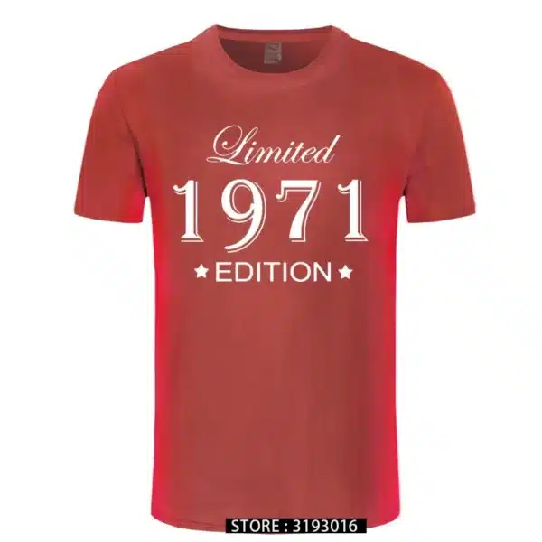 Man Made in 1971 T-shirt Tops Limited Edition 1971 T Shirts Short Sleeve Funny Birthday Tshirts for Men - Image 7