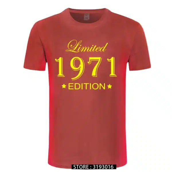 Man Made in 1971 T-shirt Tops Limited Edition 1971 T Shirts Short Sleeve Funny Birthday Tshirts for Men - Image 8