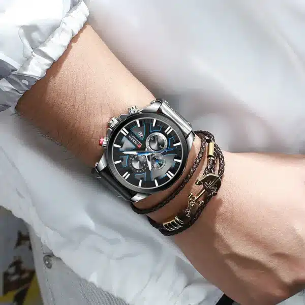 CURREN Watch Chronograph Sport Mens Watches Quartz Clock Leather Male Wristwatch Relogio Masculino Fashion Gift for Men - Image 14