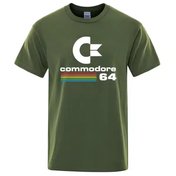 Men T-shirts Summer Commodore 64 Print T Shirt C64 SID Amiga Retro Cool Design Street Short Sleeve Top Tee Cotton Clothing - Image 6