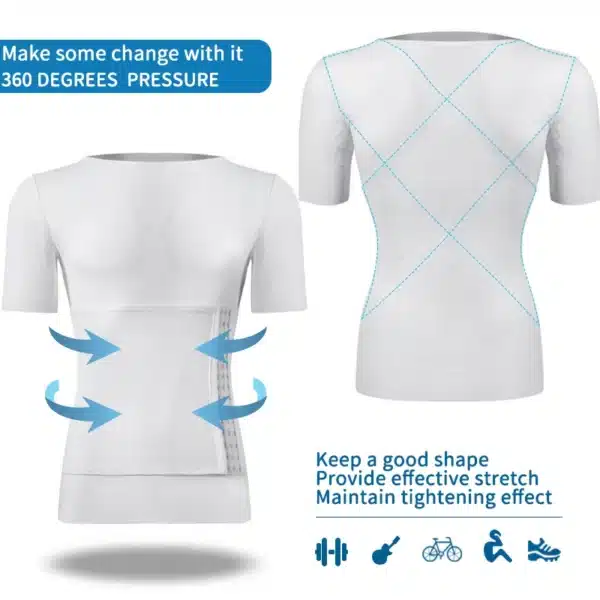Men Body Shaper Abdomen Reducing Shapewear Waist Trainer Belly Slimming Shapers Abs Slim Vest Male Compression Shirts Corset Top - Image 2