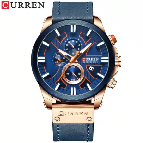 CURREN Watch Chronograph Sport Mens Watches Quartz Clock Leather Male Wristwatch Relogio Masculino Fashion Gift for Men - Image 16