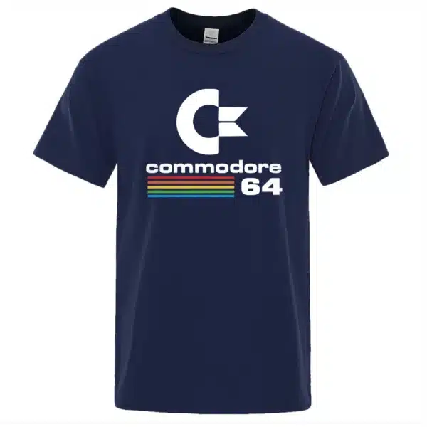 Men T-shirts Summer Commodore 64 Print T Shirt C64 SID Amiga Retro Cool Design Street Short Sleeve Top Tee Cotton Clothing - Image 9