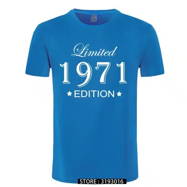 Man Made in 1971 T-shirt Tops Limited Edition 1971 T Shirts Short Sleeve Funny Birthday Tshirts for Men - Image 13