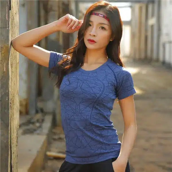New Women Workout Shirts Yoga Tops Activewear Round-Neck T-Shirts Running Fitness Sports Short Sleeve Tees Loose Top Tshirt - Image 6