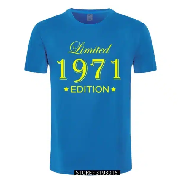 Man Made in 1971 T-shirt Tops Limited Edition 1971 T Shirts Short Sleeve Funny Birthday Tshirts for Men - Image 6