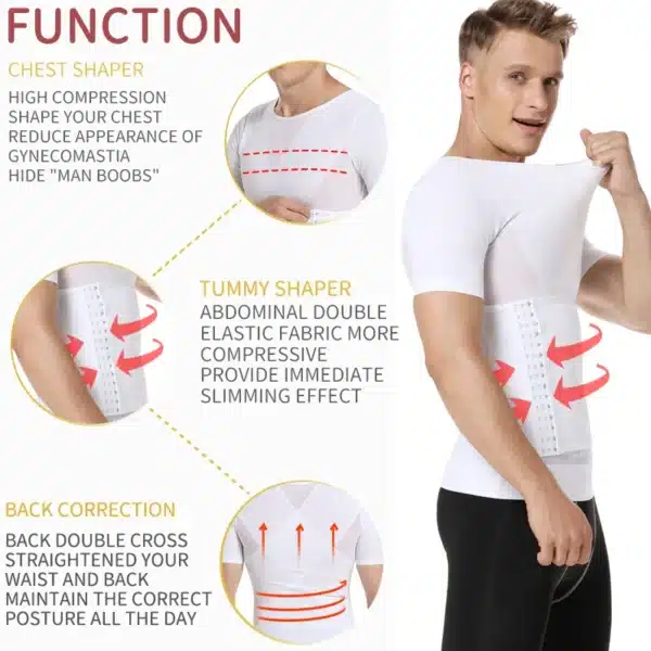 Men Body Shaper Abdomen Reducing Shapewear Waist Trainer Belly Slimming Shapers Abs Slim Vest Male Compression Shirts Corset Top - Image 5