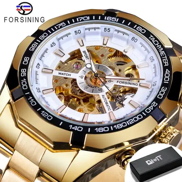 Forsining 2025 Stainless Steel Waterproof Mens Skeleton Watches Top Brand Luxury Transparent Mechanical Sport Male Wrist Watches - Image 15