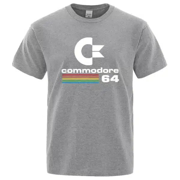 Men T-shirts Summer Commodore 64 Print T Shirt C64 SID Amiga Retro Cool Design Street Short Sleeve Top Tee Cotton Clothing - Image 7