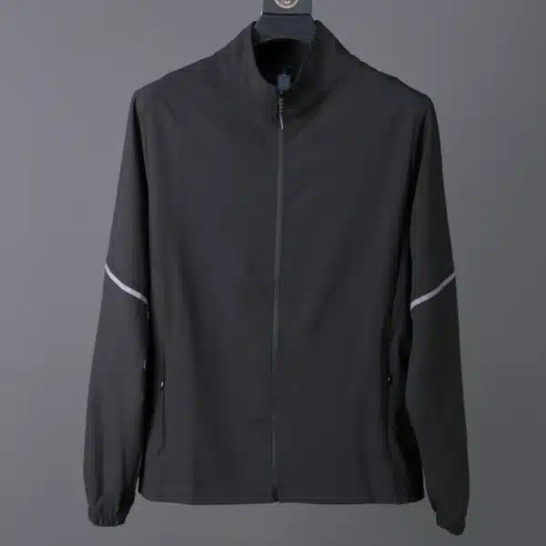 Men Jacket Run Reflective Training Workout Cycling Hiking Fishing Long Sleeves Zipper Pockets Outdoor Golf Causal Sport Coat