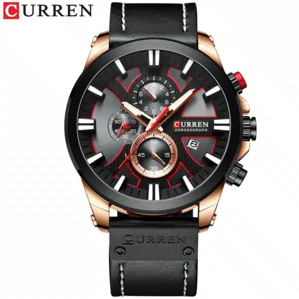 CURREN Watch Chronograph Sport Mens Watches Quartz Clock Leather Male Wristwatch Relogio Masculino Fashion Gift for Men - Image 11