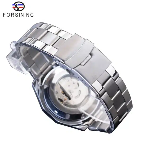 Forsining Brand Black Male Mechanical Watches Automatic Multifunction Tourbillon Moon Phase Date Racing Sport Steel Band Relogio - Image 3