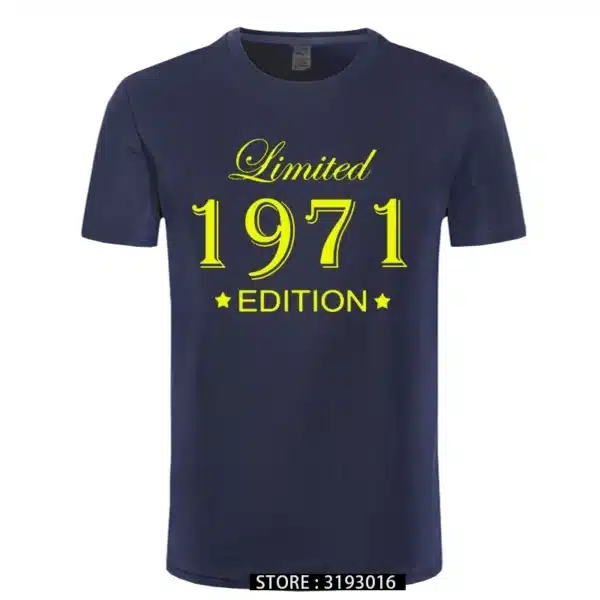 Man Made in 1971 T-shirt Tops Limited Edition 1971 T Shirts Short Sleeve Funny Birthday Tshirts for Men - Image 14