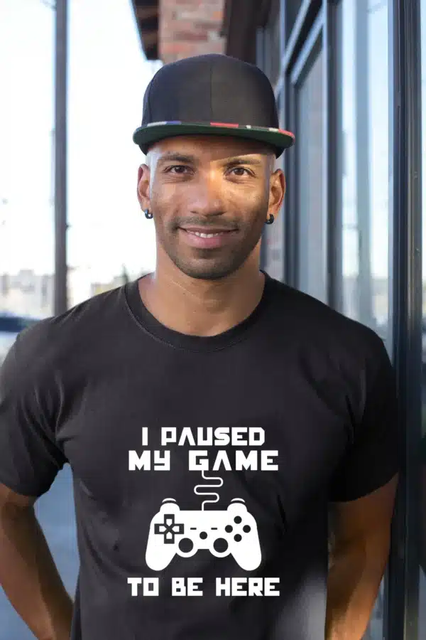 I Paused My Game To Be Here T Shirt Funny Video Gamer Humor Joke for Men T-shirts Graphic Novelty Sarcastic Funny T Shirts - Image 2