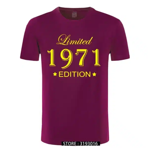 Man Made in 1971 T-shirt Tops Limited Edition 1971 T Shirts Short Sleeve Funny Birthday Tshirts for Men - Image 4