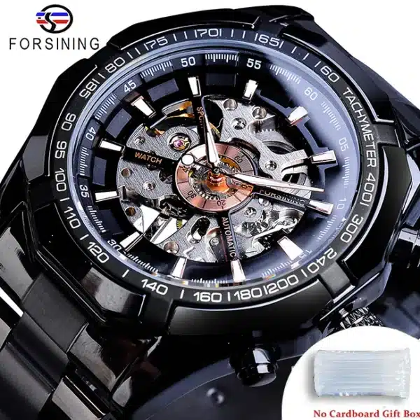 Forsining 2025 Stainless Steel Waterproof Mens Skeleton Watches Top Brand Luxury Transparent Mechanical Sport Male Wrist Watches - Image 23