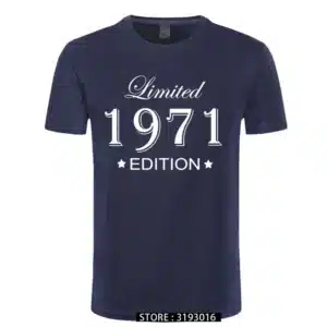 Man Made in 1971 T-shirt Tops Limited Edition 1971 T Shirts Short Sleeve Funny Birthday Tshirts for Men