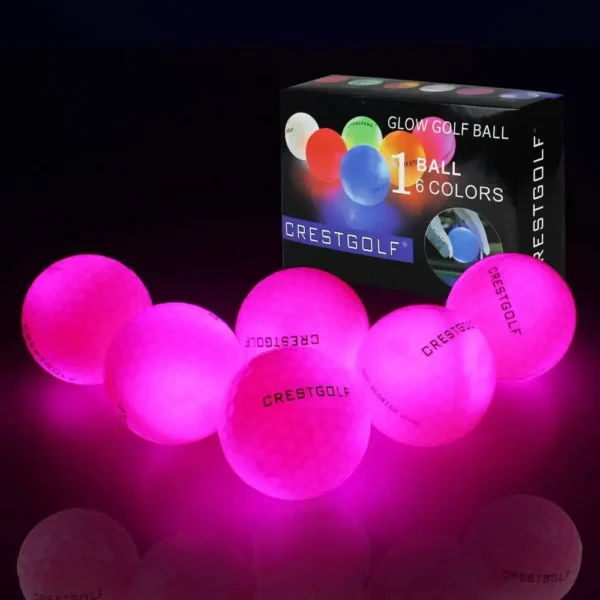 Crestgolf LED Golf Balls for Night Glow in The Dark Golf Ball with 4 Light Super Bright Six Colors Best Golf Gift for Golfers - Image 15
