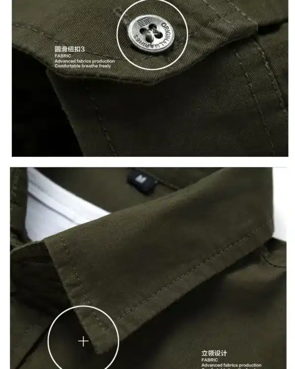 2025 Top Quality Fashion Men Long Sleeve Cotton Shirts Military Fitness Cargo Outwear Dress Shirts M-6XL AYG75 - Image 9
