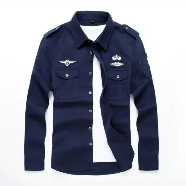 2025 Top Quality Fashion Men Long Sleeve Cotton Shirts Military Fitness Cargo Outwear Dress Shirts M-6XL AYG75 - Image 8