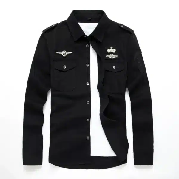 2025 Top Quality Fashion Men Long Sleeve Cotton Shirts Military Fitness Cargo Outwear Dress Shirts M-6XL AYG75 - Image 6