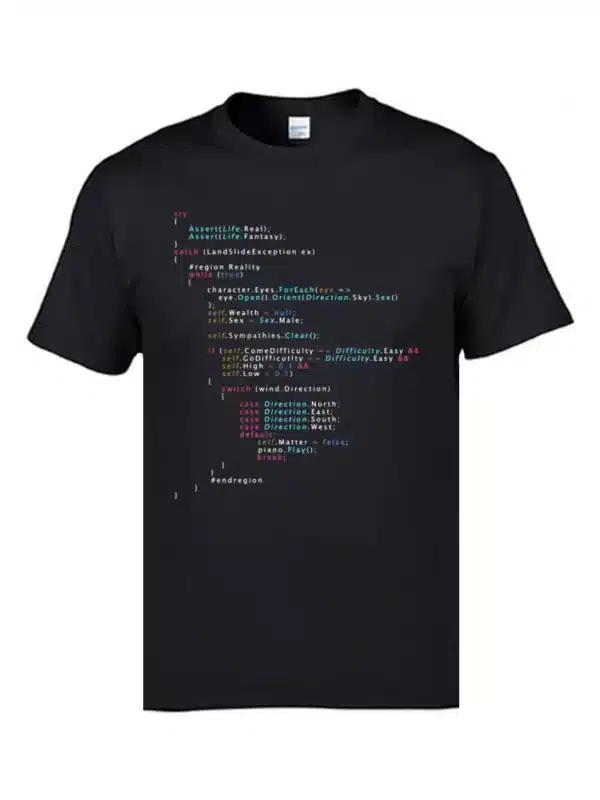 Colored Code Programming JS Men T Shirts Senior IT Engineer SCJP Programmer 100% Cotton Tee Shirts Keyboardman Workday - Image 4