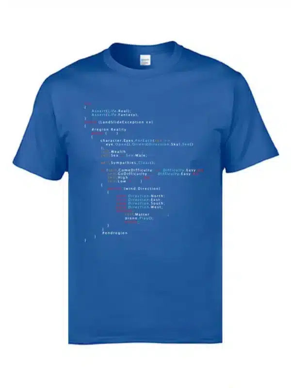 Colored Code Programming JS Men T Shirts Senior IT Engineer SCJP Programmer 100% Cotton Tee Shirts Keyboardman Workday - Image 3