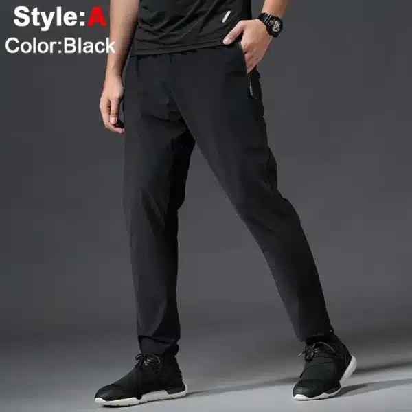 Running Pants Men Sport Jogging Fitness Yoga Training Basketball Football Long Leggings Ice Silk Elastic Quick Drying Trousers - Image 8