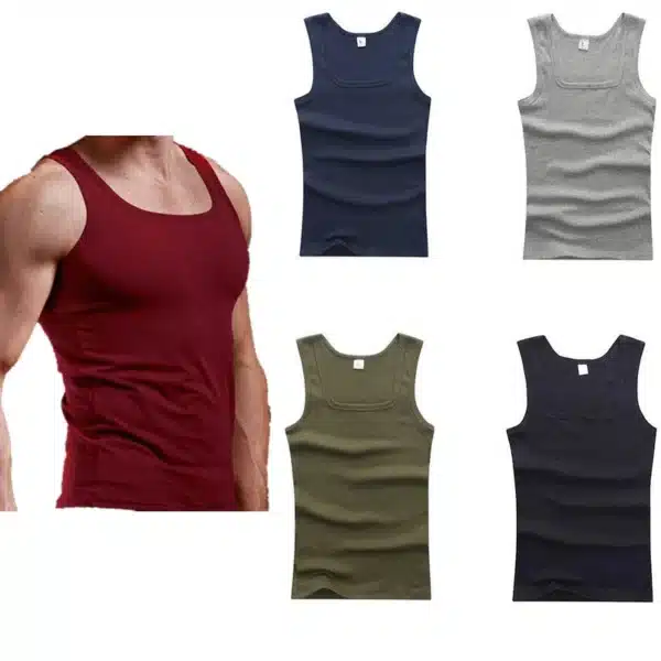 Men's Gyms Casual Tank Tops Bodybuilding Fitness T Shirts Muscle Sleeveless Singlet Top Vest Tank man's  Breathable clothes - Image 13