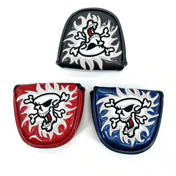 Golf Club Skull Mallet Putter Cover Magnetic Closure Design for Golf Heel Shaft/Center Shaft Putter Headcover-crystal PU Leather - Image 3