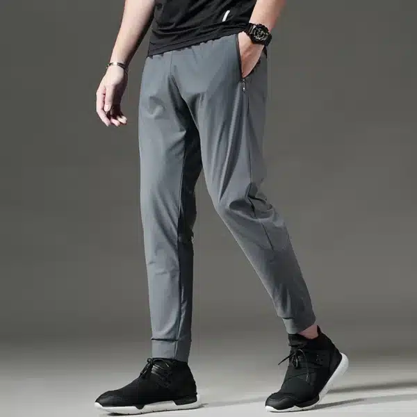 Running Pants Men Sport Jogging Fitness Yoga Training Basketball Football Long Leggings Ice Silk Elastic Quick Drying Trousers - Image 14