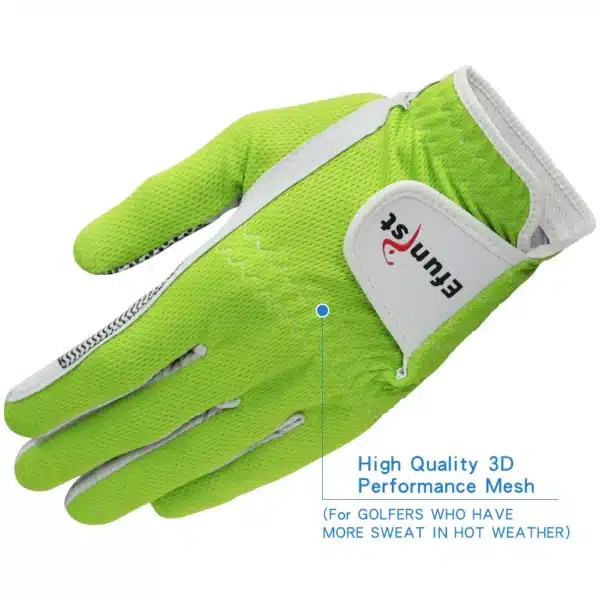 Pack 1 Pcs/Pair Efunist Golf Glove Men Left Hand Breathable Green 3D Performance Mesh Non-slip Micro Fiber Golf Gloves Mens Man - Image 9