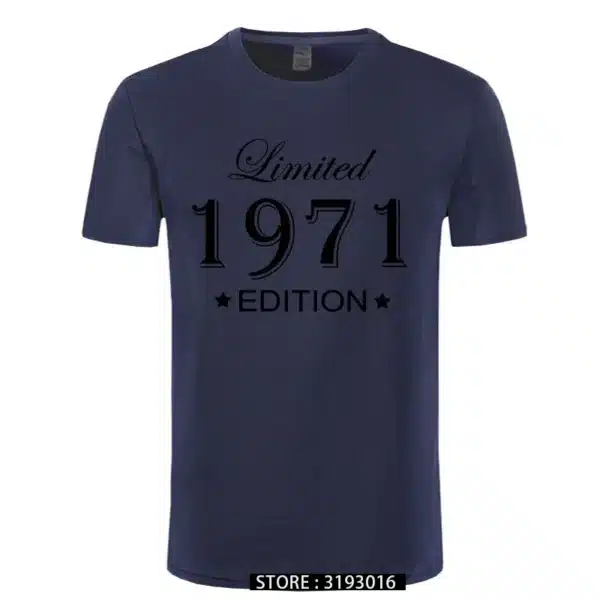 Man Made in 1971 T-shirt Tops Limited Edition 1971 T Shirts Short Sleeve Funny Birthday Tshirts for Men - Image 9