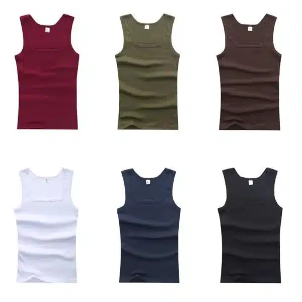 Men's Gyms Casual Tank Tops Bodybuilding Fitness T Shirts Muscle Sleeveless Singlet Top Vest Tank man's  Breathable clothes - Image 4