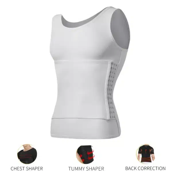 Men Body Shaper Abdomen Reducing Shapewear Waist Trainer Belly Slimming Shapers Abs Slim Vest Male Compression Shirts Corset Top - Image 9