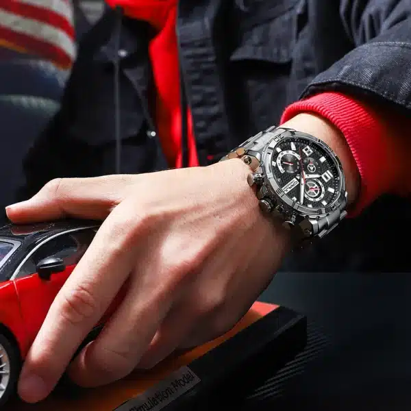 CRRJU Men Watches Big Dial Waterproof Stainless Steel with Luminous handsDate Sport Chronograph Watches Relogio Masculino - Image 11