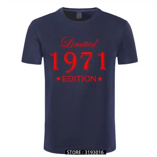Man Made in 1971 T-shirt Tops Limited Edition 1971 T Shirts Short Sleeve Funny Birthday Tshirts for Men - Image 5
