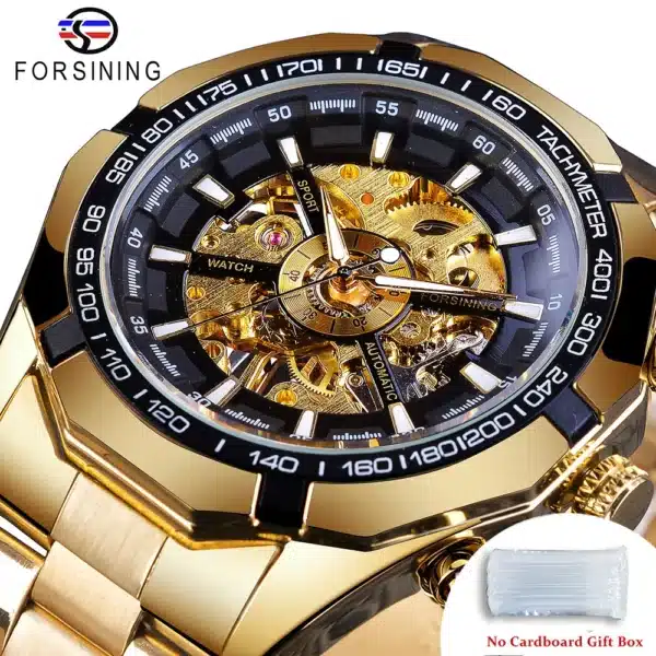 Forsining 2025 Stainless Steel Waterproof Mens Skeleton Watches Top Brand Luxury Transparent Mechanical Sport Male Wrist Watches - Image 21