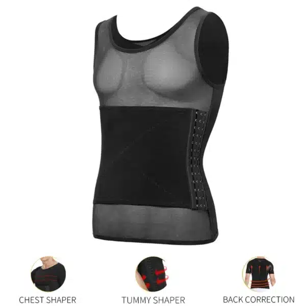 Men Body Shaper Abdomen Reducing Shapewear Waist Trainer Belly Slimming Shapers Abs Slim Vest Male Compression Shirts Corset Top - Image 7