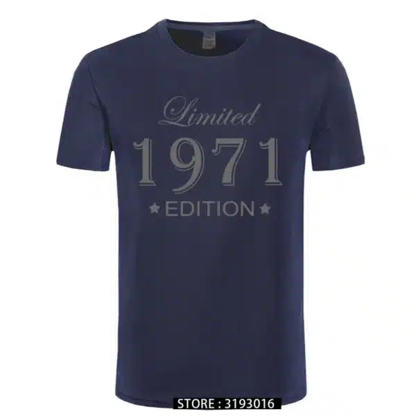 Man Made in 1971 T-shirt Tops Limited Edition 1971 T Shirts Short Sleeve Funny Birthday Tshirts for Men - Image 24